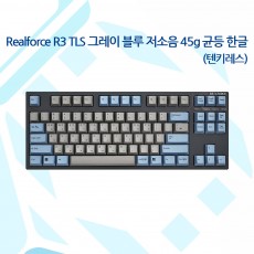 Realforce R3 TLS 그레이 블루 저소음 45g 균등 한글 (텐키레스_유선) - R3SDK2